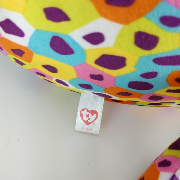 Ty Squish A Boos Giselle Plush 12" Stuffed Animal Rainbow Leopard Multicolor - Picture 5 of 9